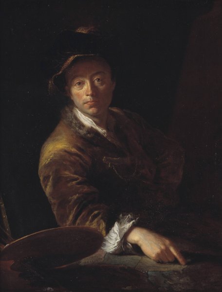 Portrait of a Painter  by Antoine Pesne - Hand-Painted Oil Painting Reproduction