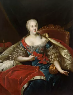 Portrait of Johanna Elisabeth, Princess of Anhalt-Zerbst by Antoine Pesne - Oil Painting Reproduction