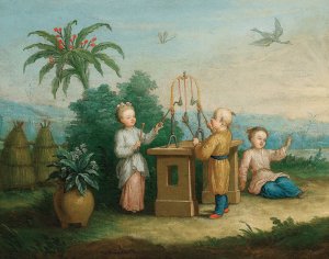 Children Playing With Bells by Antoine Renou Oil Painting