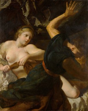 Joseph and Potiphar's wife by Antoine Rivalz Oil Painting