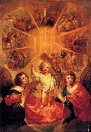 The Glorification Of The Name Of Jesus by Antoine Sallaert Oil Painting