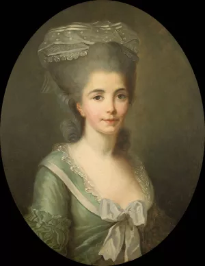 Portrait de femme by Antoine Vestier Oil Painting