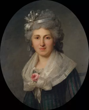 Portrait de femme by Antoine Vestier Oil Painting