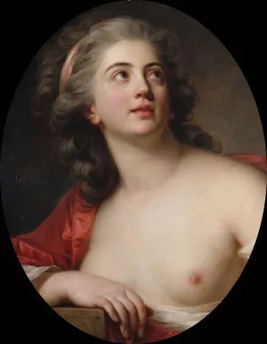 Tete de bacchante by Antoine Vestier Oil Painting
