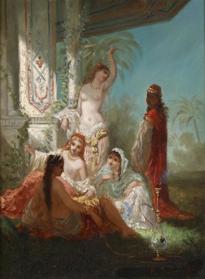 Des Sultans Lieblingsfrauen by Antoine Victor Edmond Joinville Oil Painting