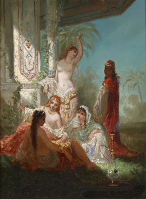 Des Sultans Lieblingsfrauen by Antoine Victor Edmond Joinville Oil Painting