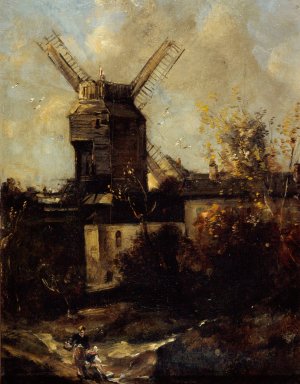 Le moulin de la Galette, a Montmartre by Antoine Vollon Oil Painting