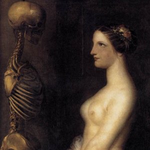 Two Young Girls or the Beautiful Rosine Detail by Antoine Wiertz Oil Painting