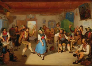A Tyrolean Tavern, In The Background Andreas Hofer Seated At A Table by Anton Alois Kirchebner Oil Painting