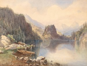 Gebirgssee by Anton Altmann Oil Painting