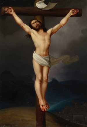 Christus am Kreuz by Anton Depauly Oil Painting