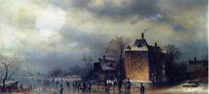 Frozen Winter Landscape by Anton Doll Oil Painting