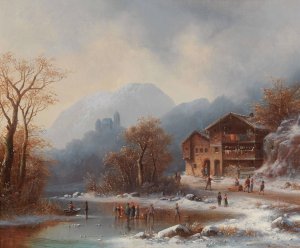 Winter Pleasures by Anton Doll Oil Painting