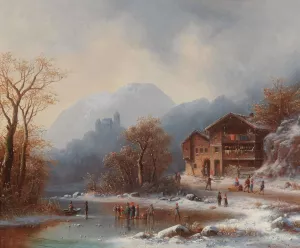 Winter Pleasures by Anton Doll Oil Painting