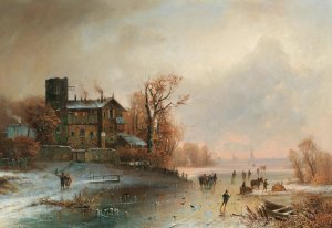 Winter pleasures by Anton Doll Oil Painting
