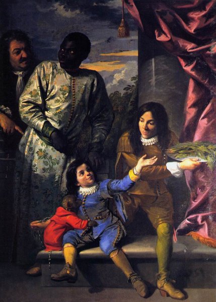 Main Product Photo of Portrait of Four Servants of the Medici Court Painting by Anton Domenico Gabbiani
