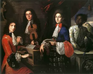 Portrait of Three Musicians of the Medici Court painting by Anton Domenico Gabbiani