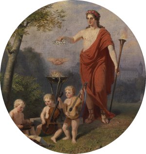 Allegorie auf die Wahrheit und Toleranz by Anton Ebert Oil Painting