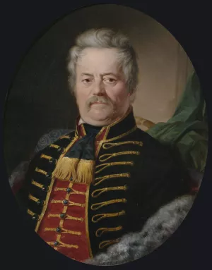 Bildnis eines vornehmen Herrn in Husarenuniform by Anton Ebert Bildnis eines vornehmen Herrn in Husarenuniform by Anton Ebert Oil Painting