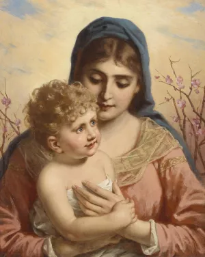 Madonna And Child by Anton Ebert Madonna And Child by Anton Ebert Oil Painting