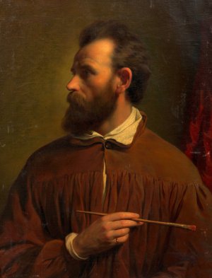 Selbstbildnis Friedrich von Amerling by Anton Ebert Oil Painting