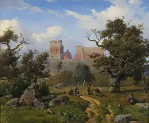 Hammershus Oil painting by Anton Eduard Kieldrup