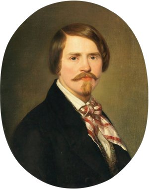 Portrait of a man by Anton Einsle Oil Painting