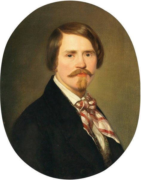 Portrait of a man by Anton Einsle - Hand-Painted Oil Painting Reproduction