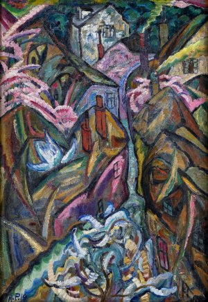 Landschaft mit Hausern by Anton Emanuel Peschka Oil Painting