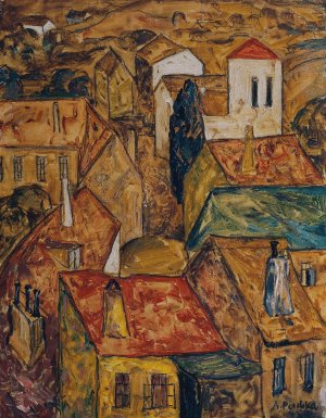 Stadtlandschaft by Anton Emanuel Peschka Oil Painting