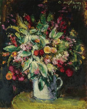 Blumen Stillleben by Anton Faistauer Oil Painting