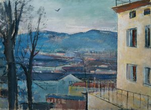 Salzburger Abendlandschaft Oil painting by Anton Faistauer