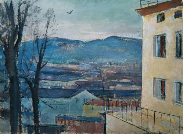 Salzburger Abendlandschaft  by Anton Faistauer - Hand-Painted Oil Painting Reproduction