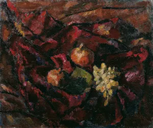 Stillleben Mit Weintrauben Und apfeln by Anton Faistauer Oil Painting