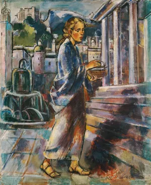 Tempelgang Mariens by Anton Faistauer Oil Painting