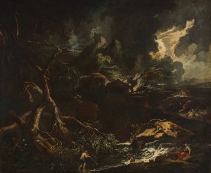 Gewitterlandschaft Oil painting by Anton Faistenberger