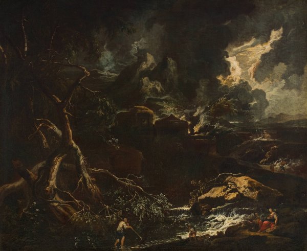 Gewitterlandschaft  by Anton Faistenberger - Hand-Painted Oil Painting Reproduction
