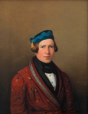 Unbekannter Mann by Anton Haala Oil Painting