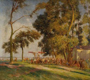 Sonntag in der Lobau by Anton Hans Karlinsky Oil Painting