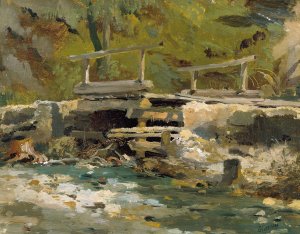 Bachbrucke by Anton Hansch Oil Painting
