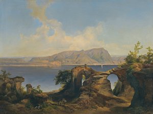 Blick Auf Den Gardasee by Anton Hansch Oil Painting