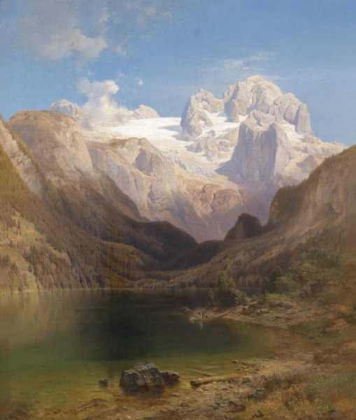 Main Product Photo of Blick Vom Gosausee Auf Den Dachstein Painting by Anton Hansch