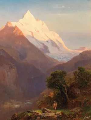 Der Grosglockner by Anton Hansch Oil Painting