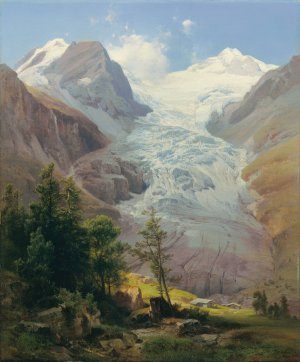 Der Palugletscher by Anton Hansch Oil Painting