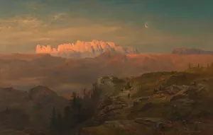 Der Schlern von Oberbozen aus by Anton Hansch Oil Painting