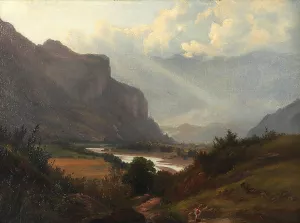Golling Bei Salzburg by Anton Hansch Oil Painting