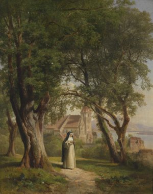 Nonne by Anton Hansch Oil Painting