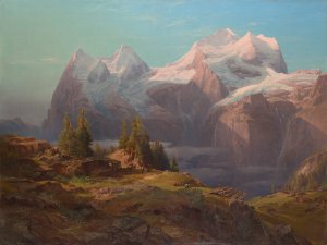 Wengeralpe im Berner Oberland by Anton Hansch Oil Painting