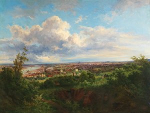 A View of Vienna by Anton Hlavacek Oil Painting