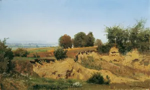 Bei Mannersdorf am Leithagebirge Oil painting by Anton Hlavacek